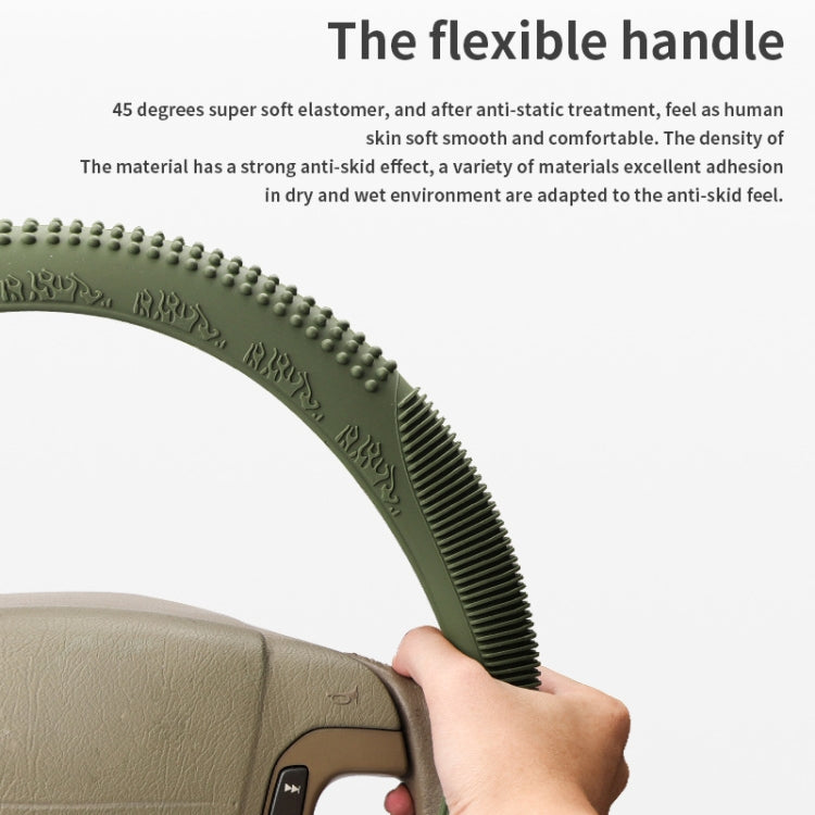 Non-slip Wear-resistant Fire Pattern Silicone Car Steering Wheel Cover, Size: 36-42cm(Beige) - Steering Wheel Accessories by PMC Jewellery | Online Shopping South Africa | PMC Jewellery | Buy Now Pay Later Mobicred