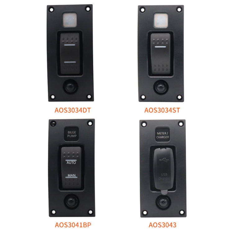 Marine Self-Locking Resetting Switch With Overload Protection Indicator Light Square 5V 3.4A Car Charging Panel - Marine Accessories & Parts by PMC Jewellery | Online Shopping South Africa | PMC Jewellery | Buy Now Pay Later Mobicred