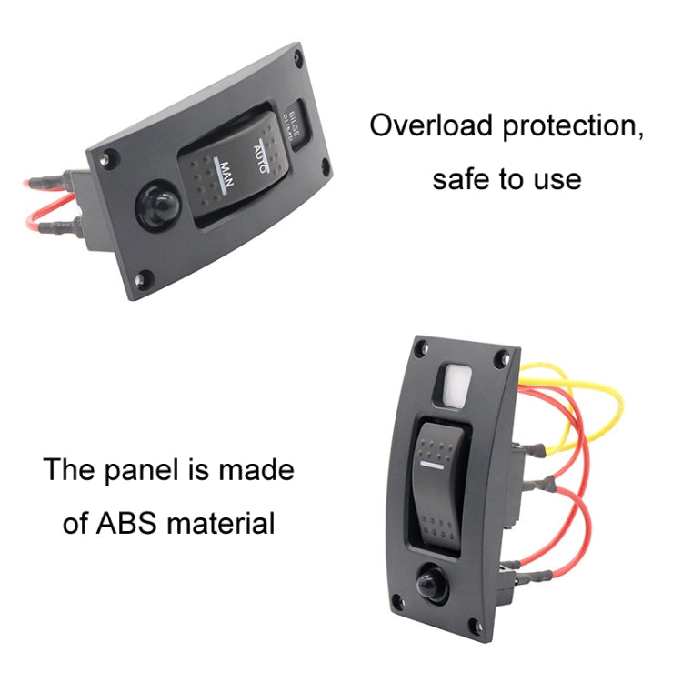 Marine Self-Locking Resetting Switch With Overload Protection Indicator Light Square 5V 3.4A Car Charging Panel - Marine Accessories & Parts by PMC Jewellery | Online Shopping South Africa | PMC Jewellery | Buy Now Pay Later Mobicred