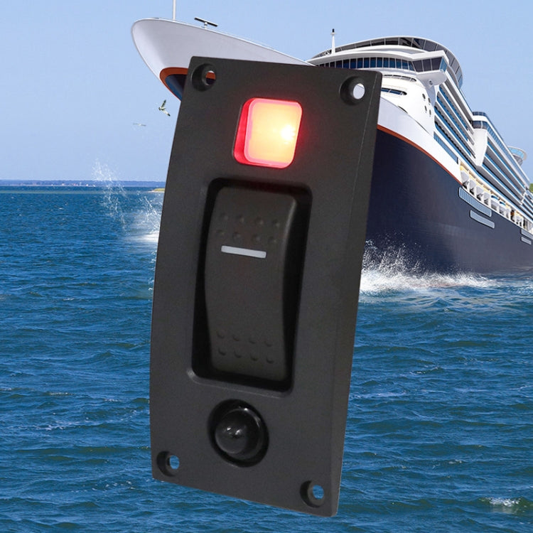 Marine Self-Locking Resetting Switch With Overload Protection Indicator Light ON-OFF-ON 3 Switch (Printed) - Marine Accessories & Parts by PMC Jewellery | Online Shopping South Africa | PMC Jewellery | Buy Now Pay Later Mobicred