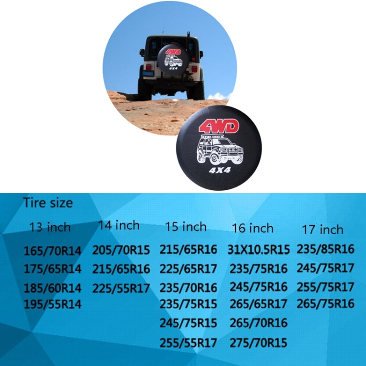 17 inch PVC Faux Leather Spare Wheel Cover Rear Tire Protector - Window Foils & Solar Protection by PMC TechLife | Online Shopping South Africa | PMC TechLife | Buy Now Pay Later Mobicred