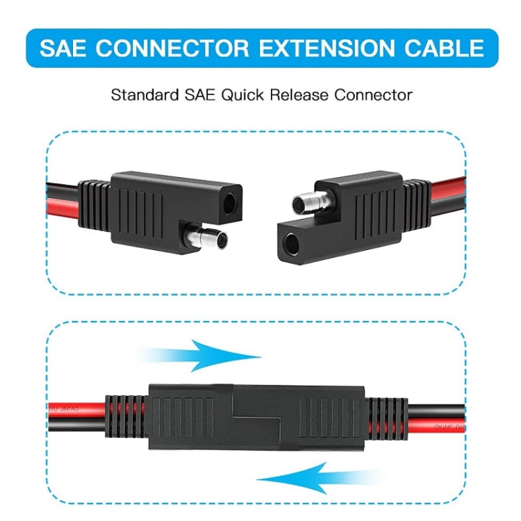 2pcs 20A Solar Car Battery SAE Power Extension Cable 30cm - DIY Cables by PMC TechLife | Online Shopping South Africa | PMC TechLife | Buy Now Pay Later Mobicred