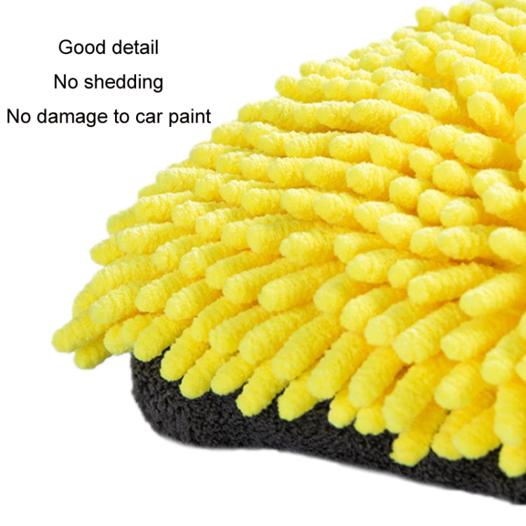 2pcs Car Chenille Coral Fleece Car Wash Double Sided Thick Gloves(Yellow) - Car washing supplies by PMC TechLife | Online Shopping South Africa | PMC TechLife | Buy Now Pay Later Mobicred