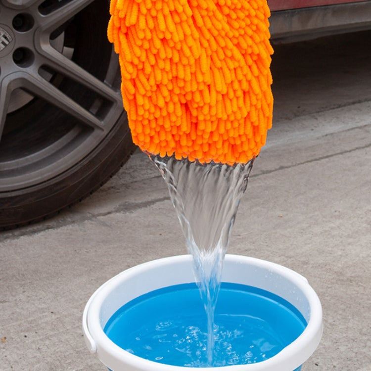 2pcs Car Chenille Coral Fleece Car Wash Double Sided Thick Gloves(Orange) - free shipping - PMC TechLife - Order now!