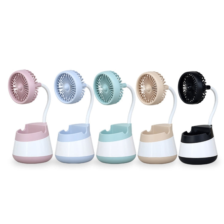 276A USB Charging Desktop Pen Holder Fan with Phone Holder Function Dormitory Portable Fan(Blue) - Electric Fans by PMC TechLife | Online Shopping South Africa | PMC TechLife | Buy Now Pay Later Mobicred