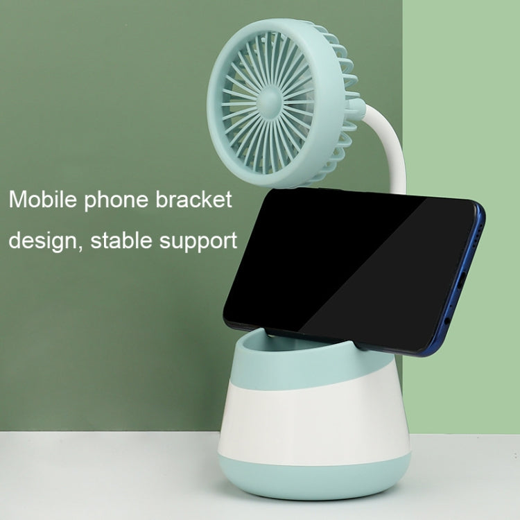 276A USB Charging Desktop Pen Holder Fan with Phone Holder Function Dormitory Portable Fan(Blue) - Electric Fans by PMC TechLife | Online Shopping South Africa | PMC TechLife | Buy Now Pay Later Mobicred