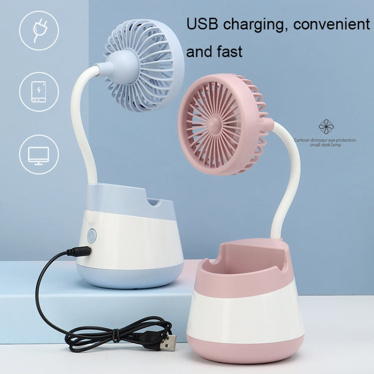 276A USB Charging Desktop Pen Holder Fan with Phone Holder Function Dormitory Portable Fan(Green) - Electric Fans by PMC TechLife | Online Shopping South Africa | PMC TechLife | Buy Now Pay Later Mobicred