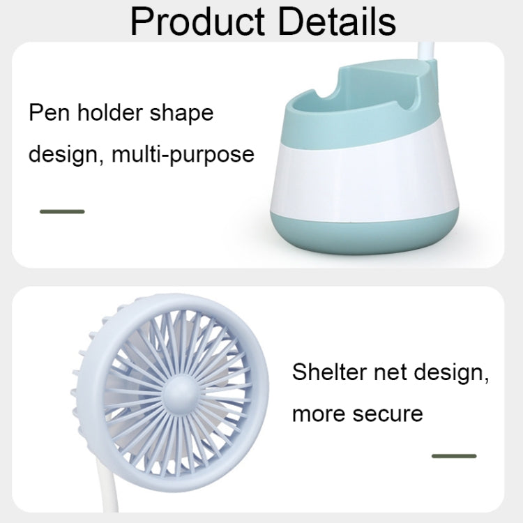 276A USB Charging Desktop Pen Holder Fan with Phone Holder Function Dormitory Portable Fan(Pink) - Electric Fans by PMC TechLife | Online Shopping South Africa | PMC TechLife | Buy Now Pay Later Mobicred