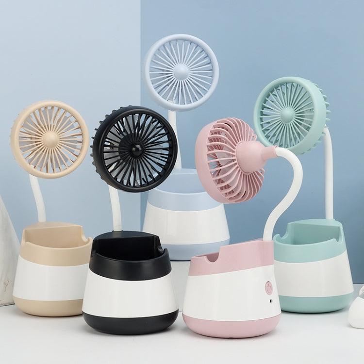 276A USB Charging Desktop Pen Holder Fan with Phone Holder Function Dormitory Portable Fan(Pink) - Electric Fans by PMC TechLife | Online Shopping South Africa | PMC TechLife | Buy Now Pay Later Mobicred