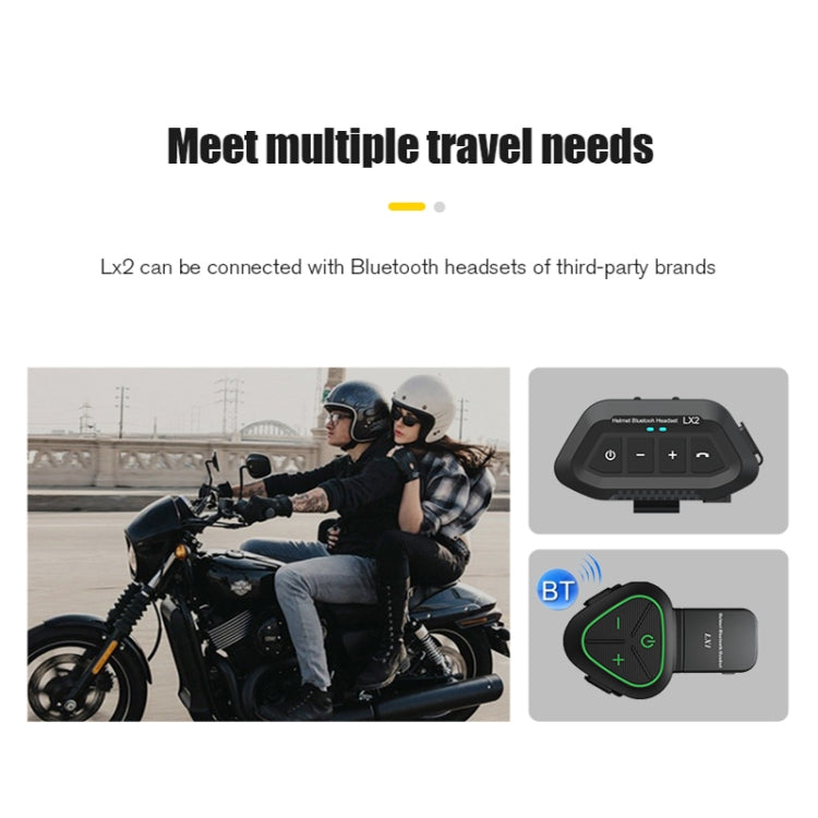 LX2 Motorcycle Helmet Bluetooth Earphone Waterproof Noise Canceling Motorcycle Headphones(Black) - Motorcycle Walkie Talkie by PMC Jewellery | Online Shopping South Africa | PMC Jewellery