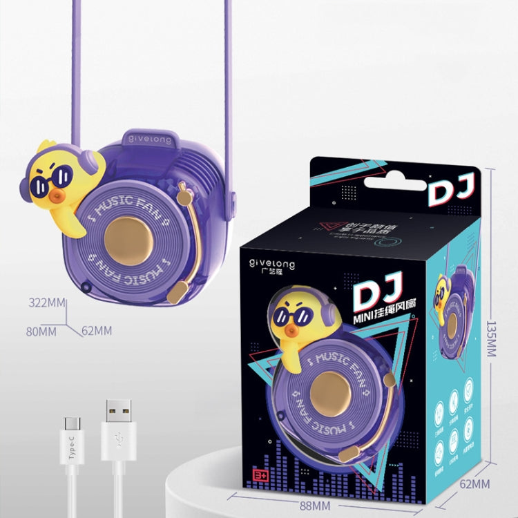 GL120-123 Hanging Neck Fan Summer Handheld USB Portable Mini Fan(Blue) - Electric Fans by PMC TechLife | Online Shopping South Africa | PMC TechLife | Buy Now Pay Later Mobicred
