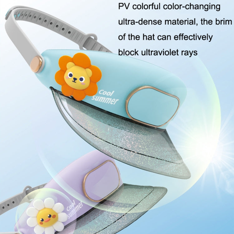 GL130-133 Outdoor Fan Cap Leafless Mute USB Portable Camping Mini Fan(Sun Lion) - Peaked Cap by PMC Jewellery | Online Shopping South Africa | PMC Jewellery | Buy Now Pay Later Mobicred