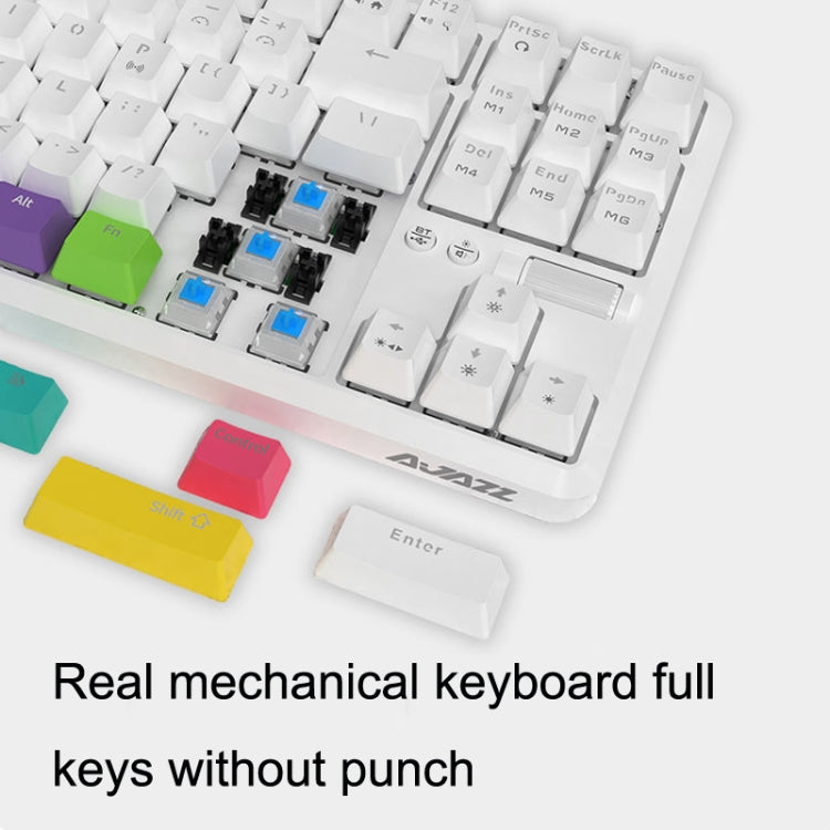 Ajazz K870T 87-Key Hot Swap Bluetooth/Wired Dual Mode RGB Backlight Office Game Mechanical Keyboard Green Shaft (Black) - free shipping - PMC Jewellery - Order now!