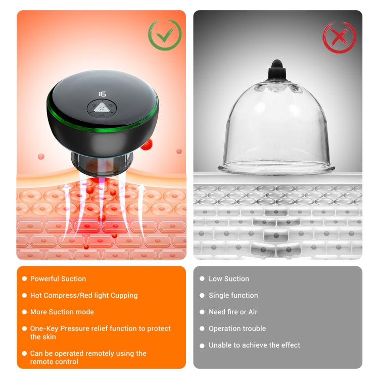 Intelligent Cupper With Breathing Light Electric Heated Scraping Instrument Meridian Unblocking Massage Instrument(Red) - free shipping - PMC TechLife - Order now!