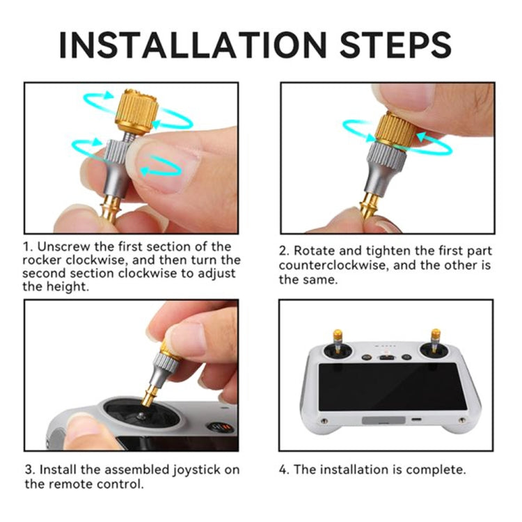 For DJI Mini 3 Pro RCSTQ Aluminum Alloy Two Color Telescopic Joystick With Screen Remote Control Thumb Operation Rod(As Show) - Other by RCSTQ | Online Shopping South Africa | PMC TechLife | Buy Now Pay Later Mobicred