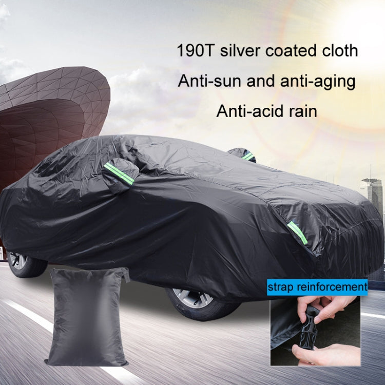 190T Silver Coated Cloth Car Rain Sun Protection Car Cover with Reflective Strip, Size: M - free shipping - PMC TechLife - Order now!