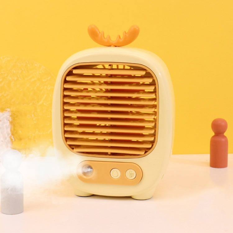1315 Spray Humidification Hydrating Cartoon Fan USB Charging Desktop Fan(Deer Yellow) - Electric Fans by PMC TechLife | Online Shopping South Africa | PMC TechLife | Buy Now Pay Later Mobicred