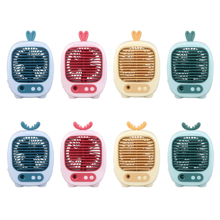 1315 Spray Humidification Hydrating Cartoon Fan USB Charging Desktop Fan(Deer Pink) - Electric Fans by PMC TechLife | Online Shopping South Africa | PMC TechLife | Buy Now Pay Later Mobicred