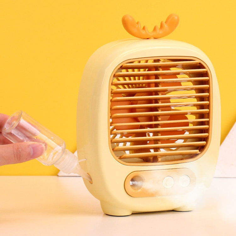 1315 Spray Humidification Hydrating Cartoon Fan USB Charging Desktop Fan(Deer Pink) - Electric Fans by PMC TechLife | Online Shopping South Africa | PMC TechLife | Buy Now Pay Later Mobicred