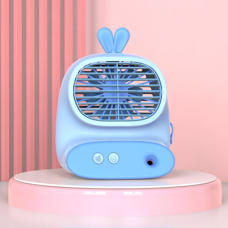 CS1319 Desktop Small Hydrating Spray Cartoon Fan Rechargeable Silent Humidifying Fan(Bunny Blue) - Electric Fans by PMC Jewellery | Online Shopping South Africa | PMC Jewellery | Buy Now Pay Later Mobicred