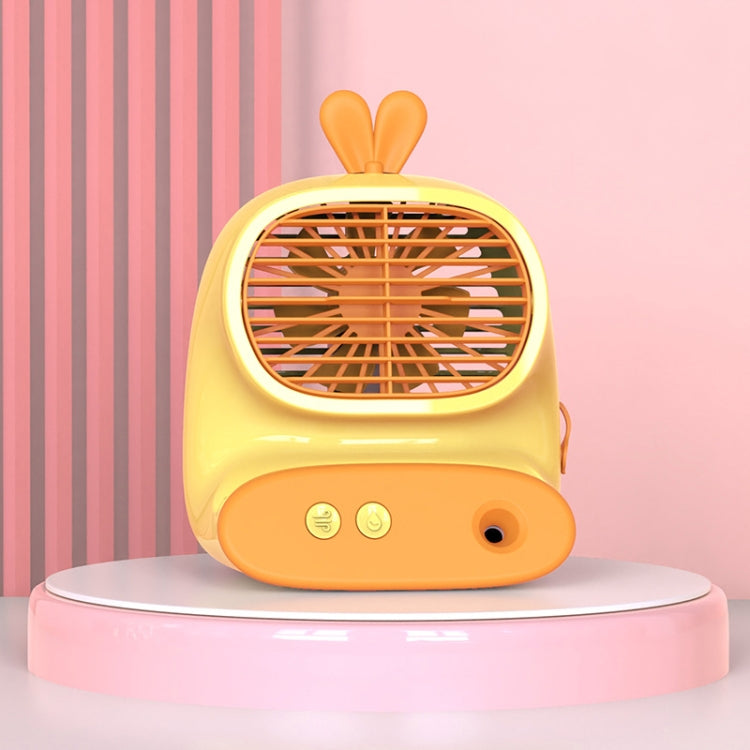 CS1319 Desktop Small Hydrating Spray Cartoon Fan Rechargeable Silent Humidifying Fan(Bunny Yellow) - Electric Fans by PMC TechLife | Online Shopping South Africa | PMC TechLife | Buy Now Pay Later Mobicred