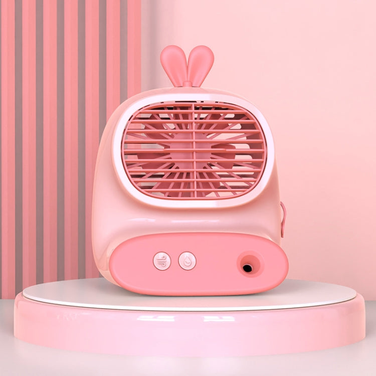 CS1319 Desktop Small Hydrating Spray Cartoon Fan Rechargeable Silent Humidifying Fan(Bunny Pink) - Electric Fans by PMC TechLife | Online Shopping South Africa | PMC TechLife | Buy Now Pay Later Mobicred