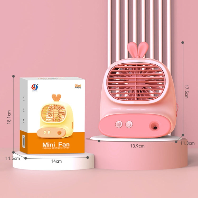 CS1319 Desktop Small Hydrating Spray Cartoon Fan Rechargeable Silent Humidifying Fan(Bunny Pink) - Electric Fans by PMC TechLife | Online Shopping South Africa | PMC TechLife | Buy Now Pay Later Mobicred
