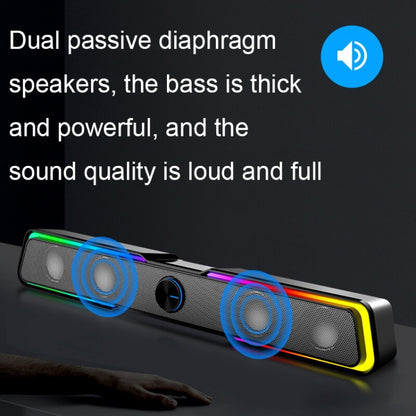 Wired Version DHE6002S RGB Lights HiFi Sound Effect Computer Audio Desktop Long Strip Speakers -  by PMC Jewellery | Online Shopping South Africa | PMC Jewellery | Buy Now Pay Later Mobicred