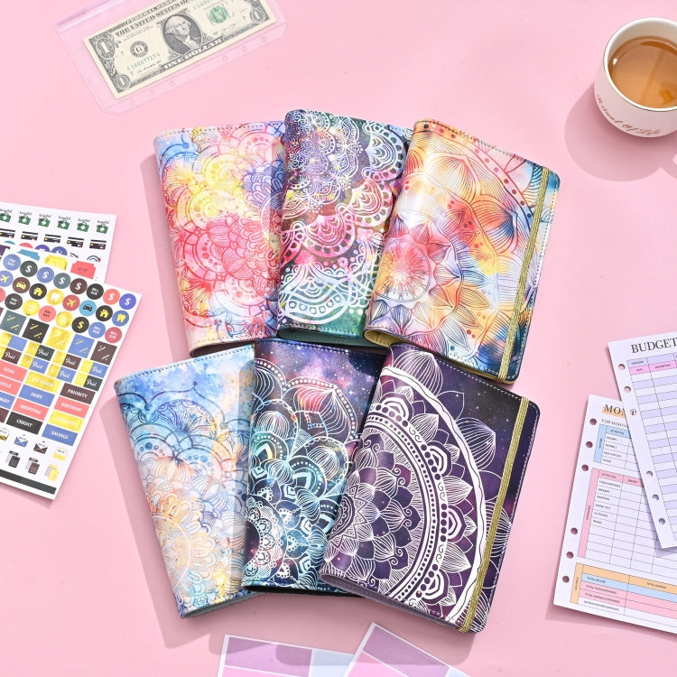 A6 Mandala Binder Financial Plan Notebook PU Leather Cash Budget Book(Sunshine Yellow) - Notebooks by PMc TechLife | Online Shopping South Africa | PMc TechLife | Buy Now Pay Later Mobicred