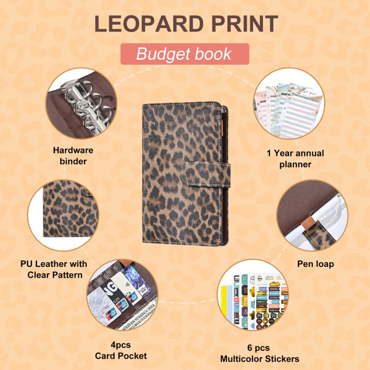 A6 Leopard Print Cash Budget Notebook  Loose Leaf Financial Management Notepad(Cow Pattern Black White) - Notebooks by PMc TechLife | Online Shopping South Africa | PMc TechLife | Buy Now Pay Later Mobicred
