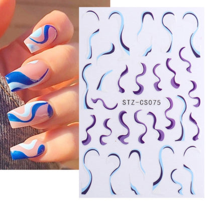 French Style Manicure Sticker Pop Stripe Line Nail Sticker(Stz-CS075) - Nail Stickers by PMC Jewellery | Online Shopping South Africa | PMC Jewellery | Buy Now Pay Later Mobicred