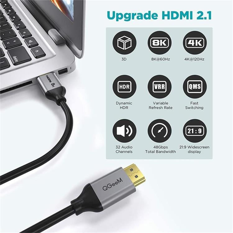 QGeeM QG-AV17 HDMI To HDMI Connection Cable Support 8K&60Hz 3m Length - free shipping - PMC Jewellery - Order now!