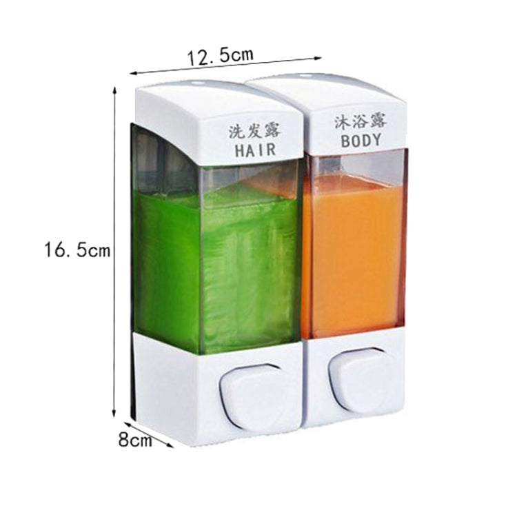 Double Head Wall Mounted Manual Press Soap Dispenser Shampoo Bottle Hand Wash Body Wash Dispenser, Color: White - Soap Dispenser by PMc TechLife | Online Shopping South Africa | PMc TechLife | Buy Now Pay Later Mobicred