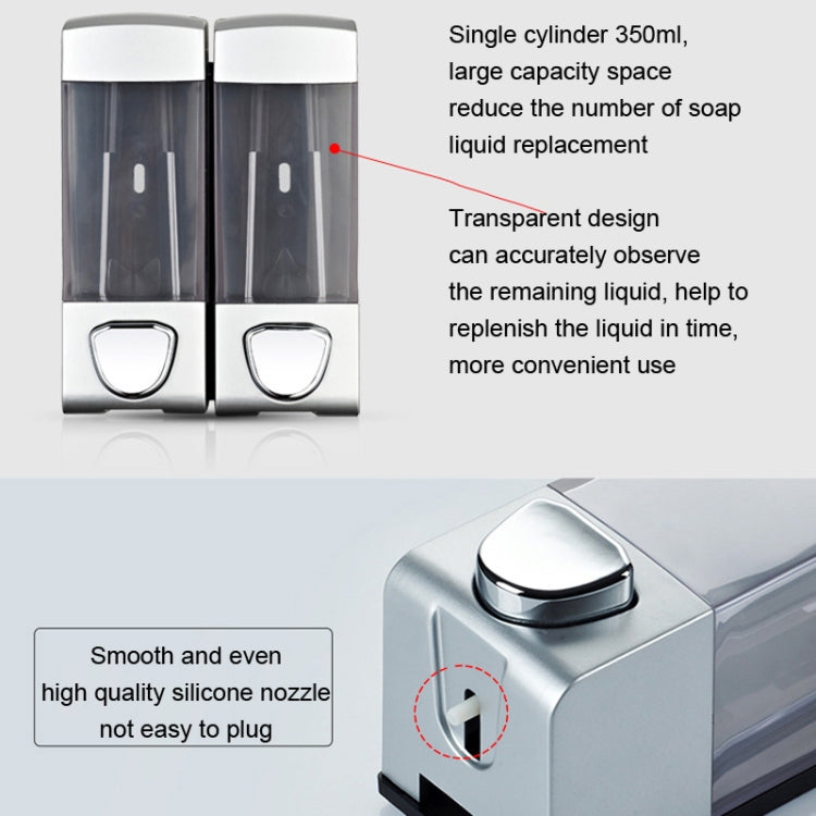 Double Head Wall Mounted Manual Press Soap Dispenser Shampoo Bottle Hand Wash Body Wash Dispenser, Color: White - Soap Dispenser by PMc TechLife | Online Shopping South Africa | PMc TechLife | Buy Now Pay Later Mobicred