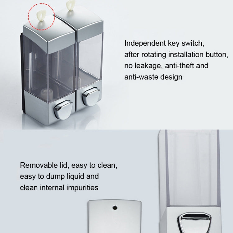 Double Head Wall Mounted Manual Press Soap Dispenser Shampoo Bottle Hand Wash Body Wash Dispenser, Color: Golden - Soap Dispenser by PMc TechLife | Online Shopping South Africa | PMc TechLife | Buy Now Pay Later Mobicred