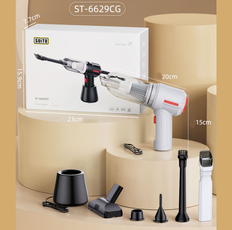 SUITU  ST-6629 3 In 1 5500pa Car Wireless Vacuum Cleaner Blowing Suction And Pumping 3 Modes Black -Seat Charge - free shipping - PMC TechLife - Order now!