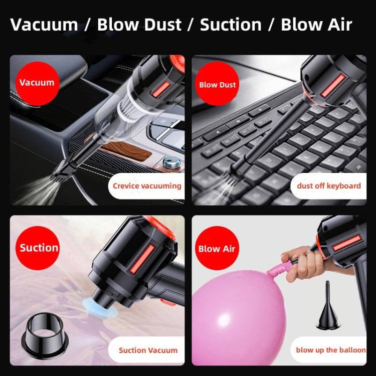 SUITU  ST-6629 3 In 1 5500pa Car Wireless Vacuum Cleaner Blowing Suction And Pumping 3 Modes Black -USB Cable - Vacuum Cleaner by SUITU | Online Shopping South Africa | PMC Jewellery | Buy Now Pay Later Mobicred