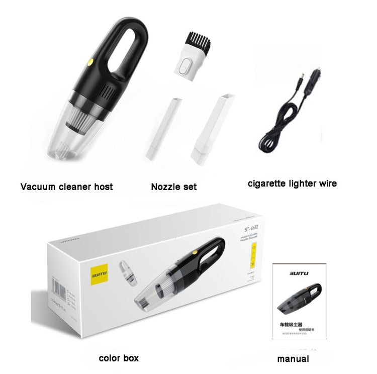 SUITU ST-6612A  5000pa 120W Wired Car Vacuum Cleaner Handheld High Power Dust Suction Machine(White) - Vacuum Cleaner by SUITU | Online Shopping South Africa | PMC TechLife | Buy Now Pay Later Mobicred