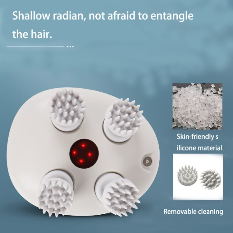 K111 Hot Compress Red Light Head Massager Electric Kneading Vibration Waterproof Head Instrument, Size: English Version(White) - Massage & Relaxation by PMC TechLife | Online Shopping South Africa | PMC TechLife