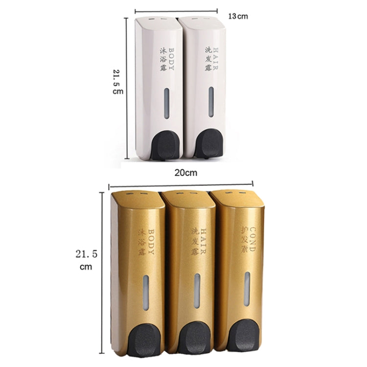 Round Wall Mounted Manual Press Soap Dispenser Shampoo Bottle Hand Wash Body Wash Dispenser, Specification: Three Head Golden - free shipping - PMc TechLife - Order now!