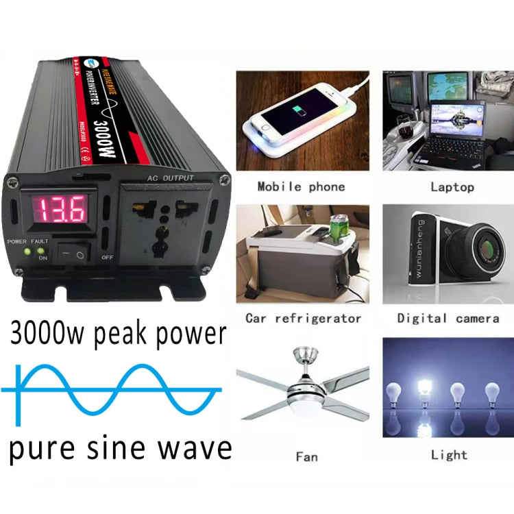 3000W (Actual 500W) 24V to 220V High Power Car Sine Wave Inverter Power Converter - Pure Sine Wave by PMC Jewellery | Online Shopping South Africa | PMC Jewellery