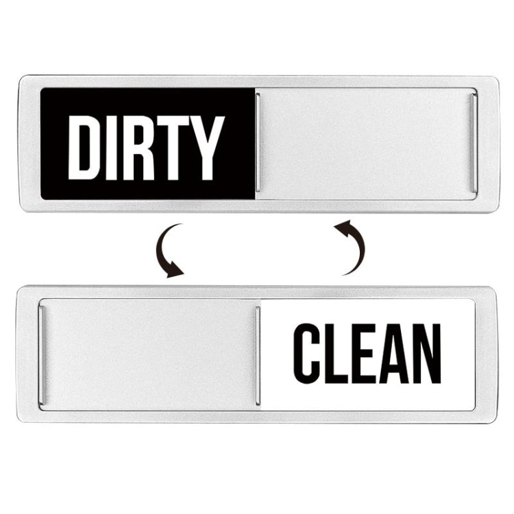 Dishwasher Magnet Clean Dirty Sign Double-Sided Refrigerator Magnet(Silver Black and White Rough Characters) - Dish Washers & Accessories by PMc TechLife | Online Shopping South Africa | PMc TechLife | Buy Now Pay Later Mobicred
