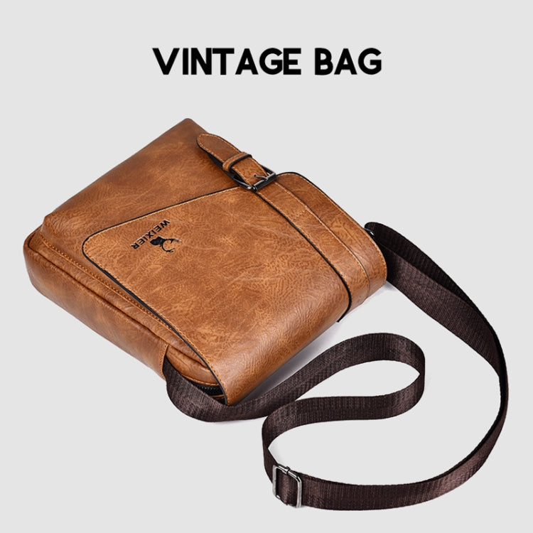 WEIXIER D266 Retro Crossbody Large Capacity Messenger Bag Shoulder Bag Tot Backpack(Dark Brown) - Single-shoulder Bags by WEIXIER | Online Shopping South Africa | PMC Jewellery