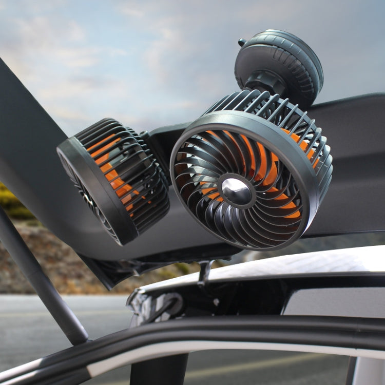 F6026 Large Suction Cup Vehicle-Mounted Double-Head Fan, Model: USB - Heating & Fans by PMC Jewellery | Online Shopping South Africa | PMC Jewellery