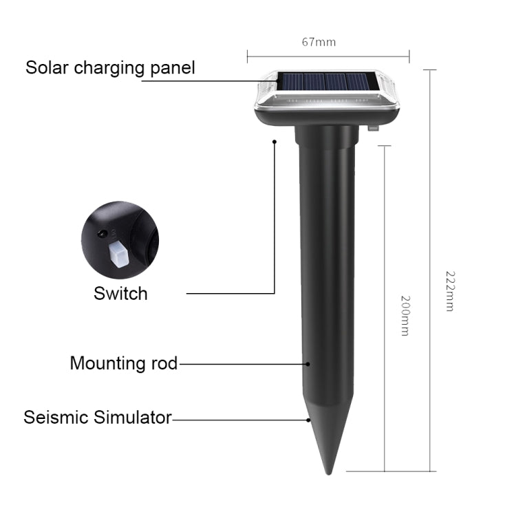SJZ038 Outdoor Waterproof Solar Ultrasonic Rat Repeller Ultrasonic Animal Repeller, Color: Green - Outdoor Insect Repellent by PMC TechLife | Online Shopping South Africa | PMC TechLife