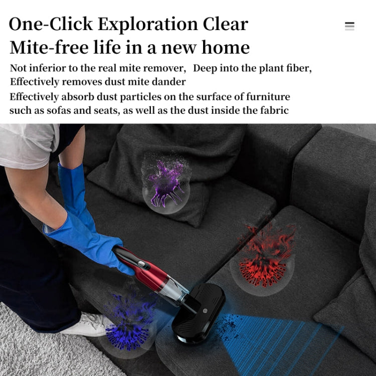 4 In 1 12000pa Wireless  Mini Handheld Car Vacuum Cleaner Mite Remover(Red) - Vacuum Cleaner by PMC TechLife | Online Shopping South Africa | PMC TechLife | Buy Now Pay Later Mobicred
