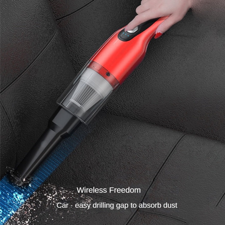 4 In 1 12000pa Wireless  Mini Handheld Car Vacuum Cleaner Mite Remover(Red) - Vacuum Cleaner by PMC TechLife | Online Shopping South Africa | PMC TechLife | Buy Now Pay Later Mobicred