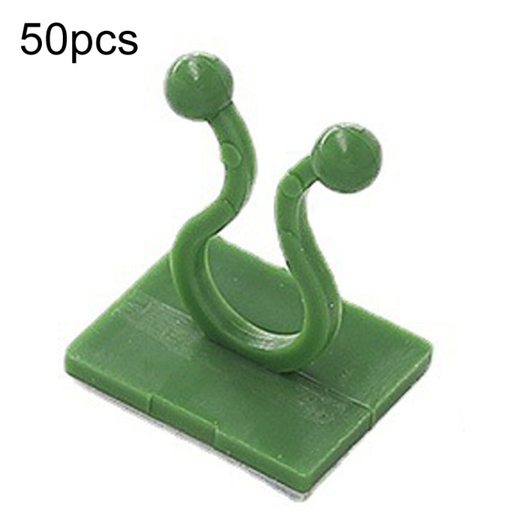 Medium 50pcs Plant Climbing Wall Buckle Vine Traceless Plant Fixer Self-Adhesive Hooks(Green) - Plant Support & Care by PMC Jewellery | Online Shopping South Africa | PMC Jewellery