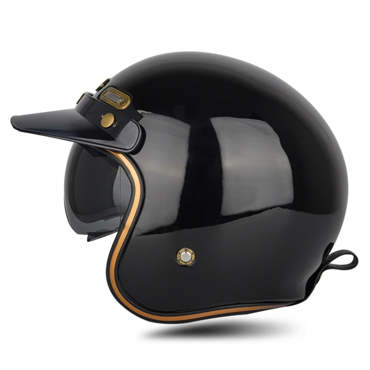 SOMAN Motorcycle Four Seasons Carbon Fiber Half Helmet, Color: FRP Bright Black(XL) - free shipping - PMC TechLife - Order now!