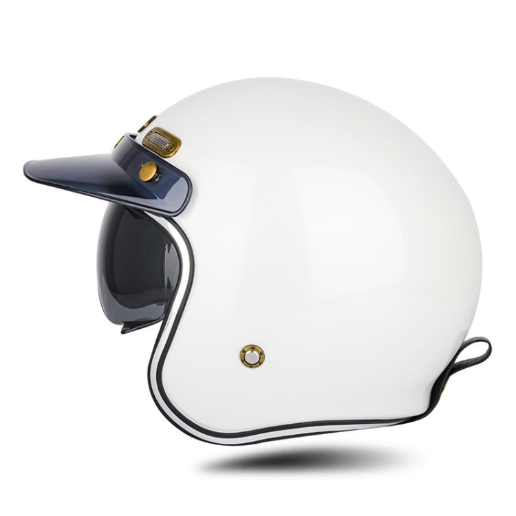 SOMAN Motorcycle Four Seasons Carbon Fiber Half Helmet, Color: FRP Pearl White(S) - free shipping - PMC TechLife - Order now!